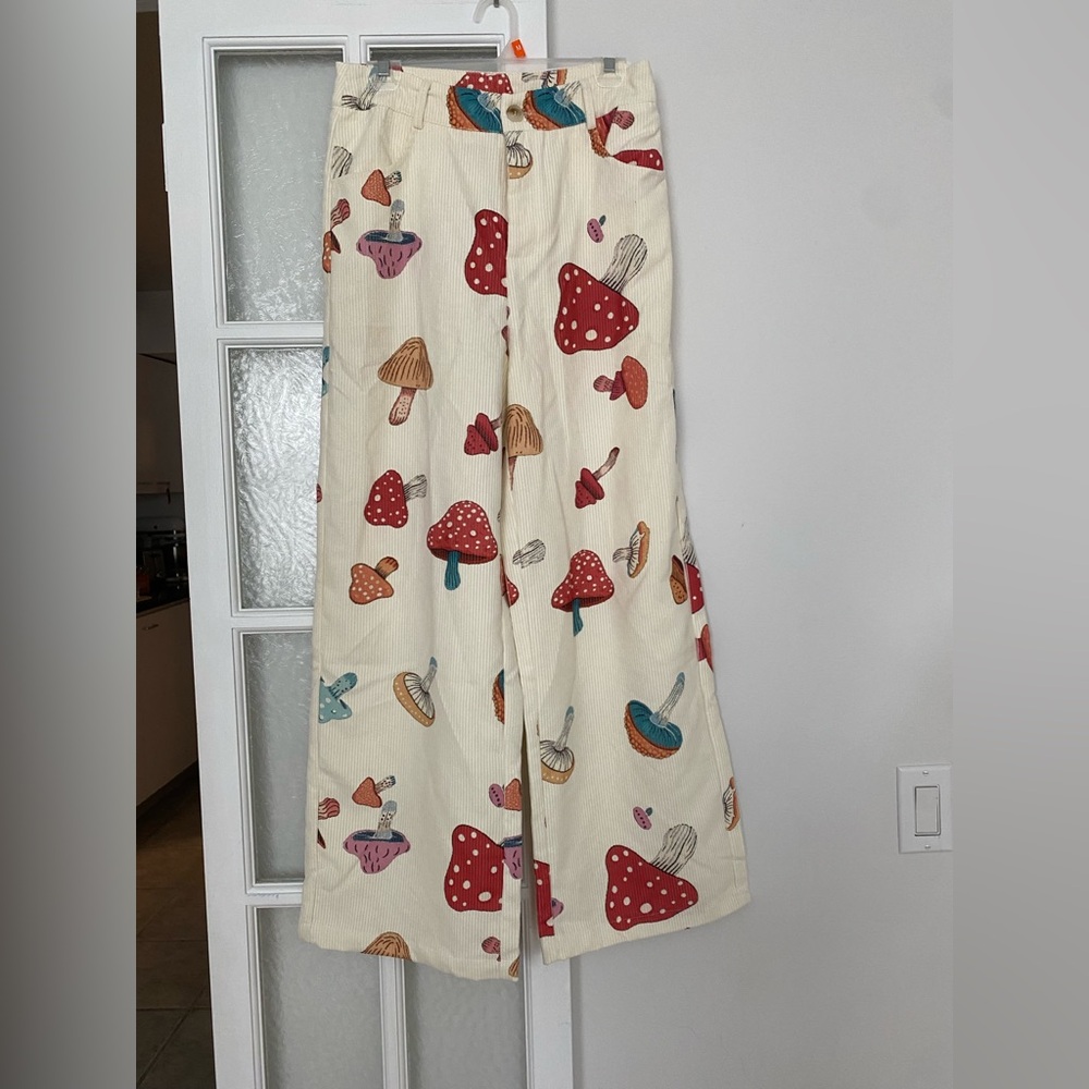 Corduroy high rise wide leg pants